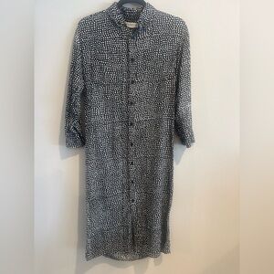 Emerson Fry Black Hand Blocked Black and White Patterned Blouse